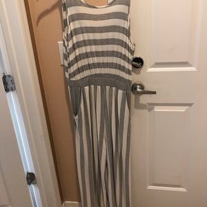 Stripe gray jumpsuit